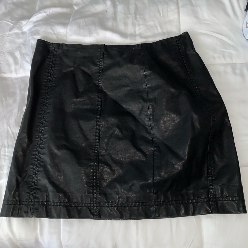 Leather free people skirt